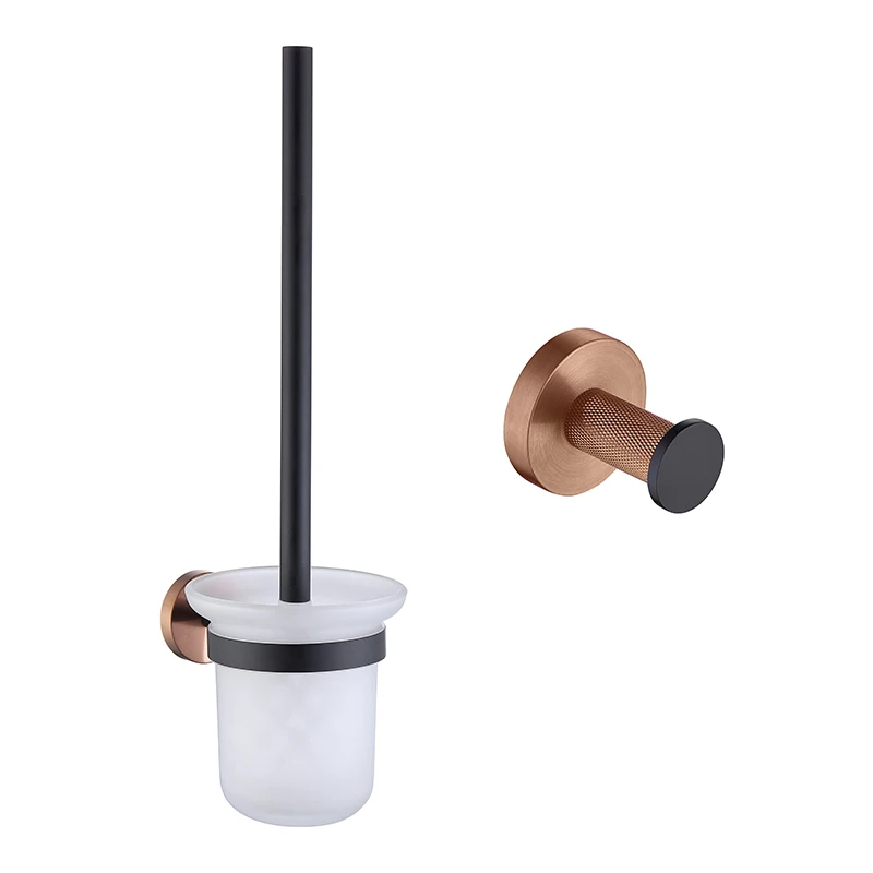 

High Quality Stainless Steel Wall Mounted Rose Gold Black Bathroom Accessories Hardware Hook Toilet Brush