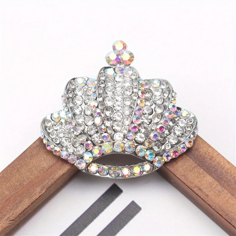 Новый стиль элегантная брошь в виде короны со стразами модная женская
