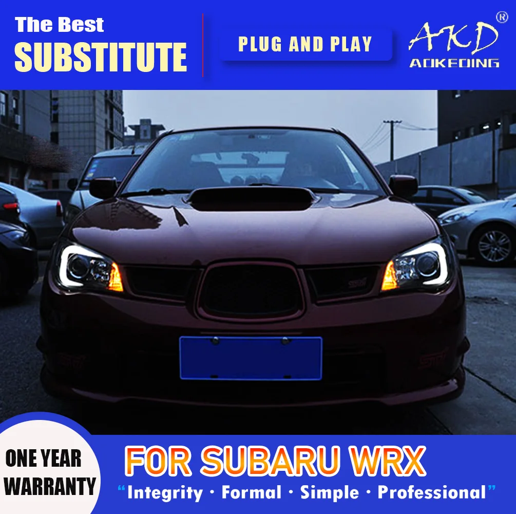 Фара AKD для Subaru WRX светодиодный фары 2005-2012 Impreza DRL сигнал поворота фара дальнего