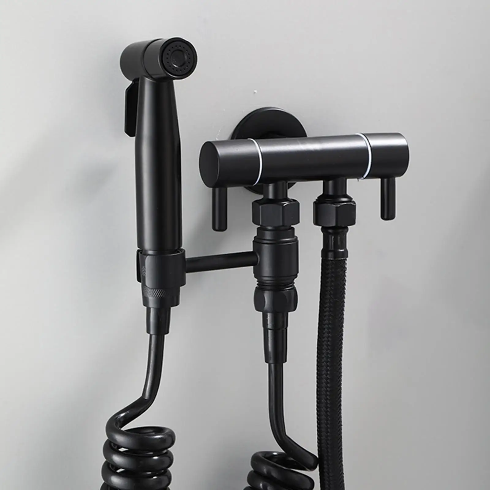 

Handheld Bidet Sprayer Black Universal Stainless Steel Anti Rust Bathroom Tap for Bathing Cleaning Floor Showering Washing Car