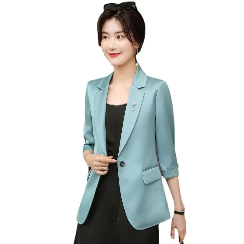 Spring Summer Women Blazer Coat Work Wear Jackets Fashion Temperament Blaser New Casual Office Ladies Outwear Tops