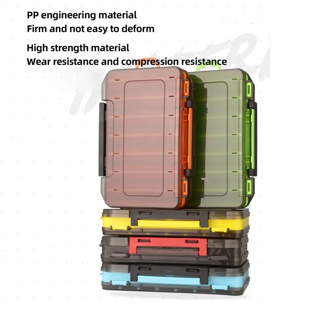 

14 Compartments Fishing Tackle Box Translucent Double-sided Lure Hook Storage Case Organizer Fishing Tool Fishing Accessories