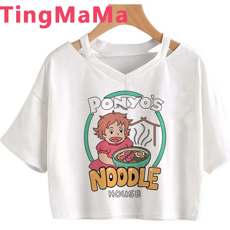 

Japanese Anime Miyazaki Hayao Spirited Away Ponyo female japanese casual graphic tees women t shirt ulzzang white t shirt