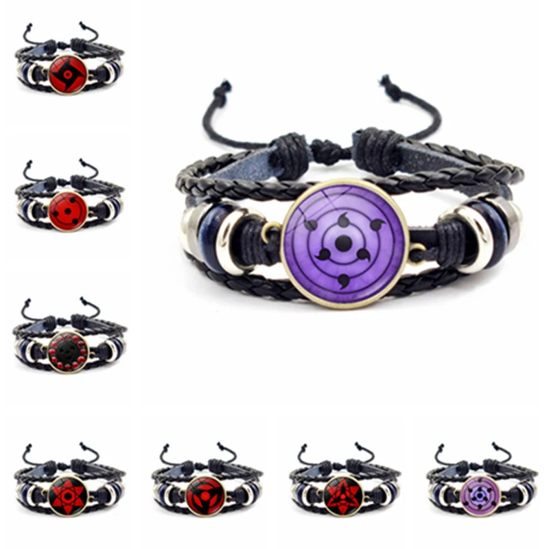 

Naruto Anime Peripheral Cartoon Bracelets for Male and Female Students Couple Bracelet Fashion Jewelry Retro Woven Bracelets