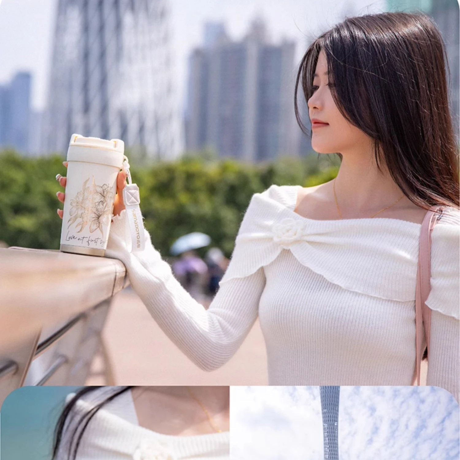 Samadoyo — внутренние стенки с серебряным титаном изолированная чашка портативная