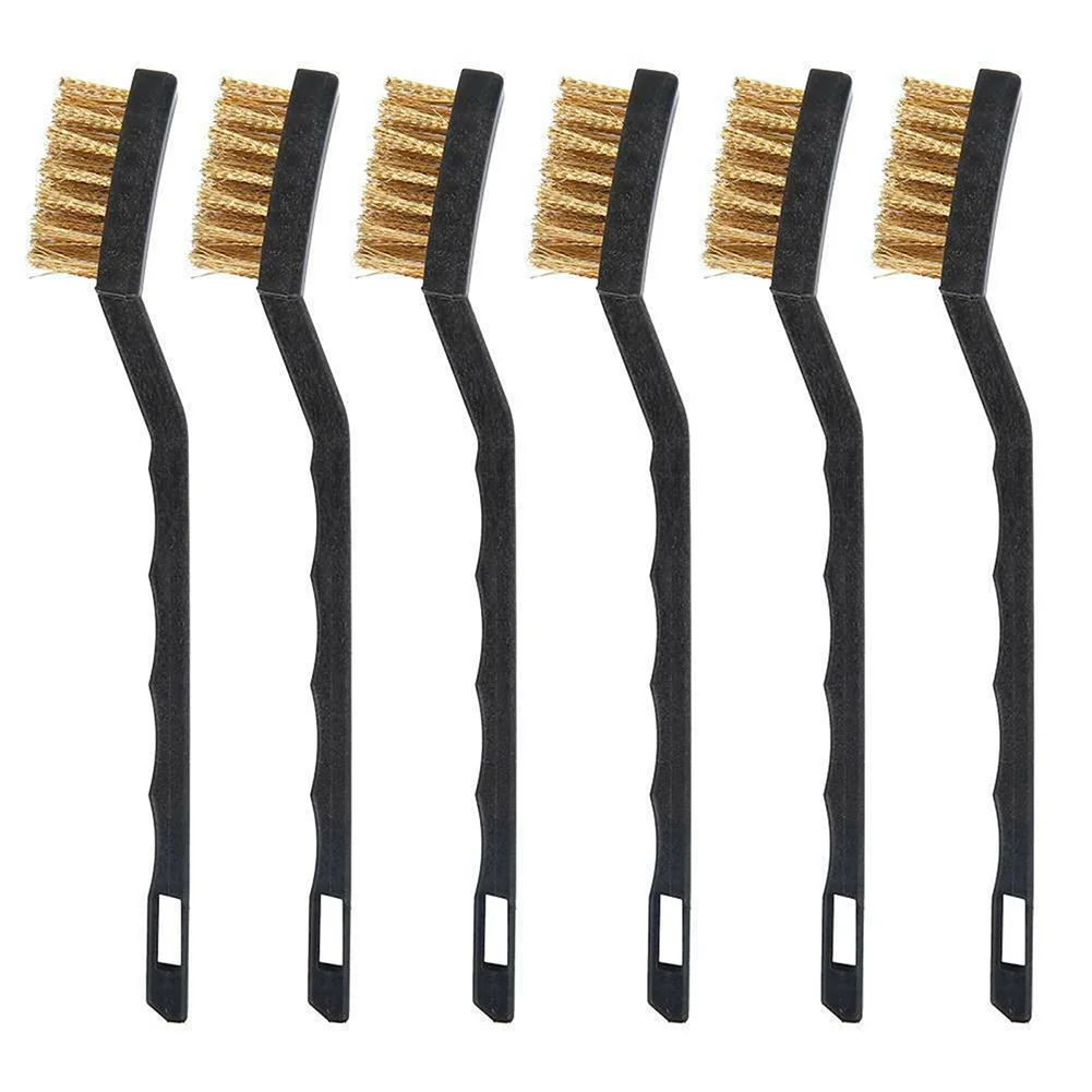 

12x Small Wire Brush Set Stainless Steel Wire Brush DIY Paint Rust-Remover Tool Cleaning Tools Home Kits Wire Brush Accessories