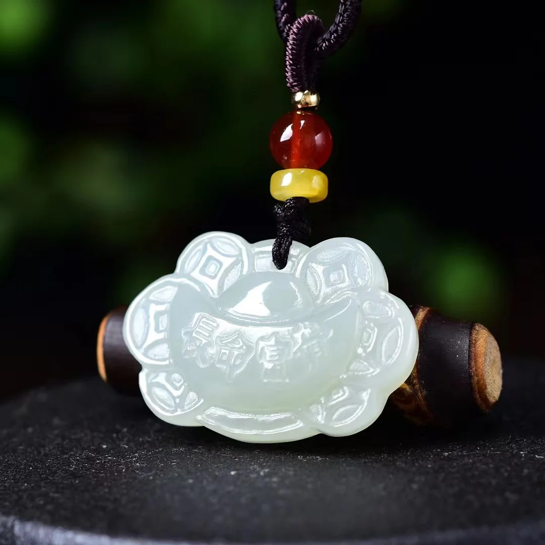 Ювелирные изделия с кулоном в виде детского замка из нефрита 8471 #