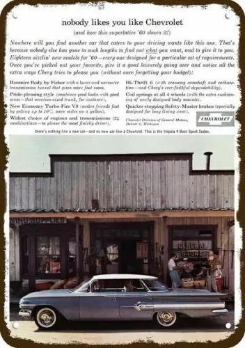 

Металлическая декоративная реплика знака Chevrolet Impala 1960 года