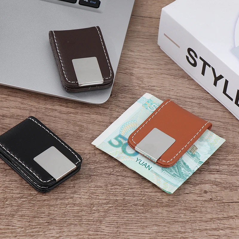

Credit Minimalist Leather Clip Wallet Cards Money Pocket Wallet Magnetic Wallet Holder Business Slim