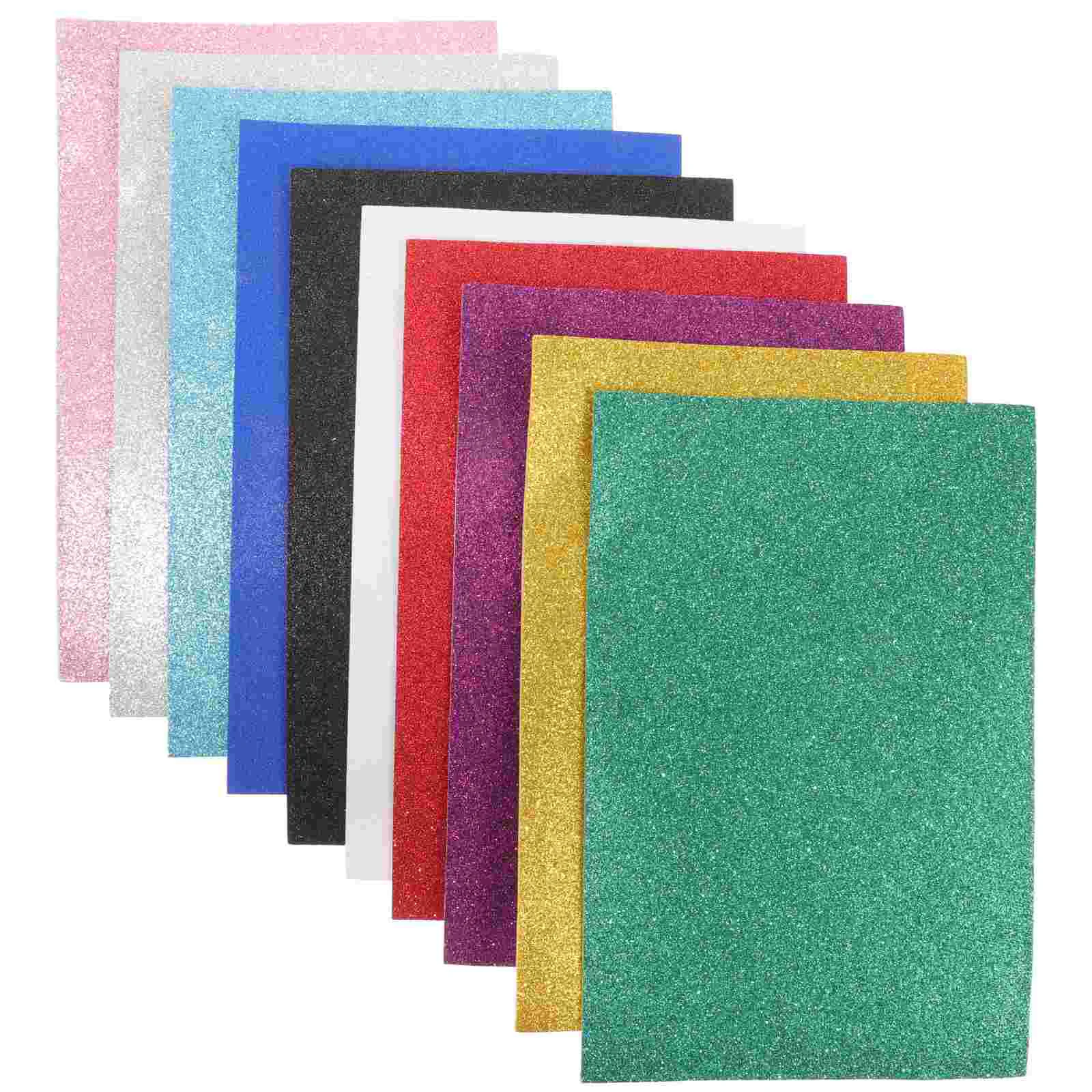 

10 Sheets Colored Sponge Paper Worker Gifts DIY Handmade Materials Kindergarten Craft Gold Powder Crafting Crafts Supplies
