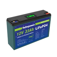 large capacity rechargeable led light 12v 33ah lifepo4 lithium battery for solar energy storage systems