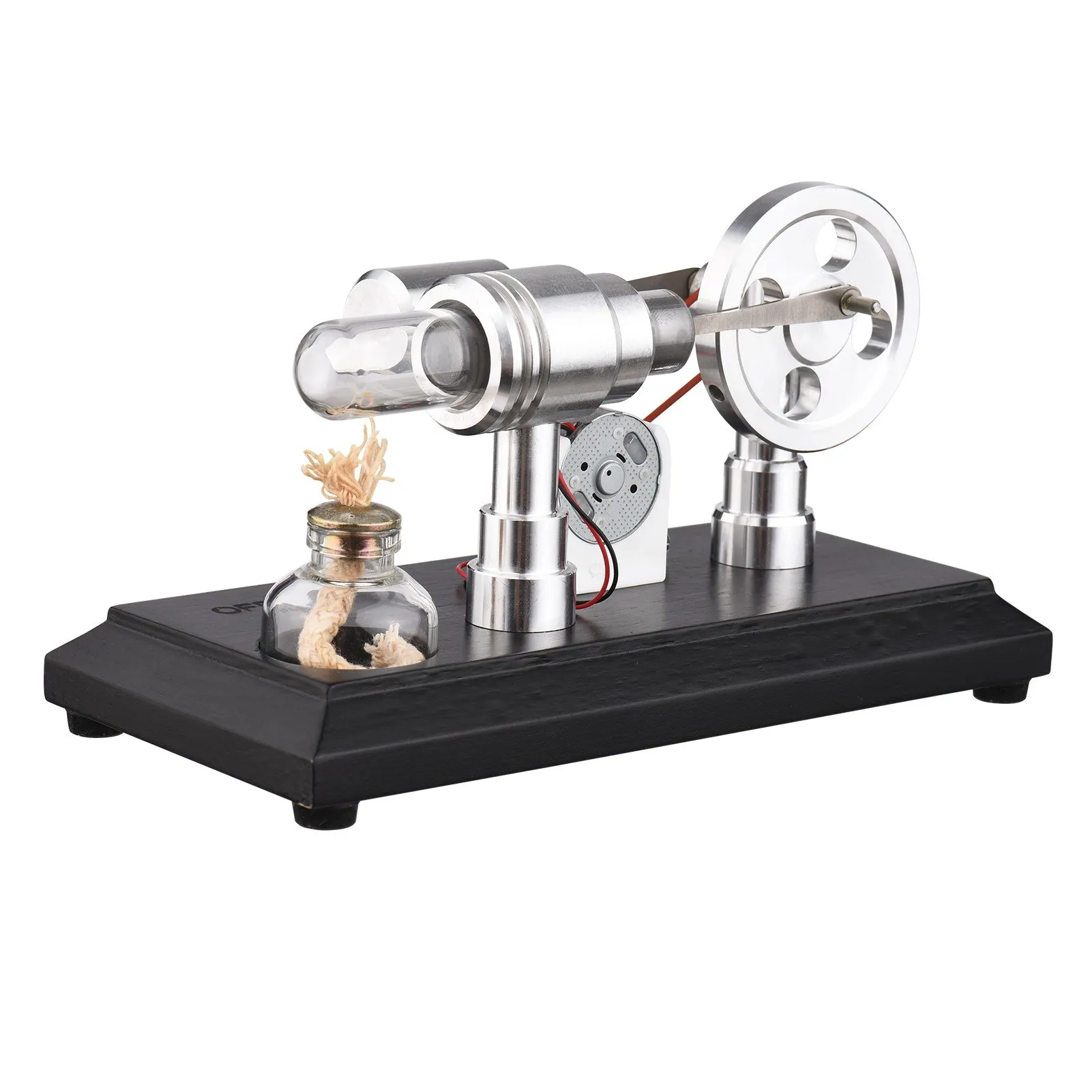 

Hot Air Stirling Engine Motor Model Assembled Steam Flying Saucer Science Experiment with