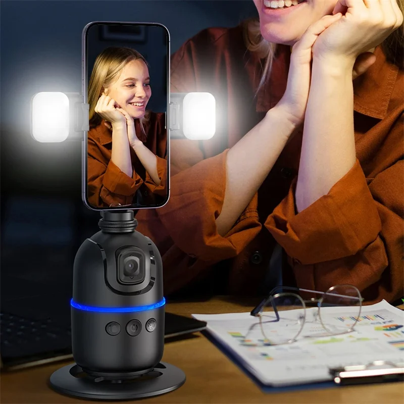 Фото Roreta AI Gimbal: Универсальный настольный стабилизатор-держатель для телефона с поворотом на 360° ° Штатив с функцией автоматического отслеживания лица для смартфона, для видеоблогов и прямых трансляций №3