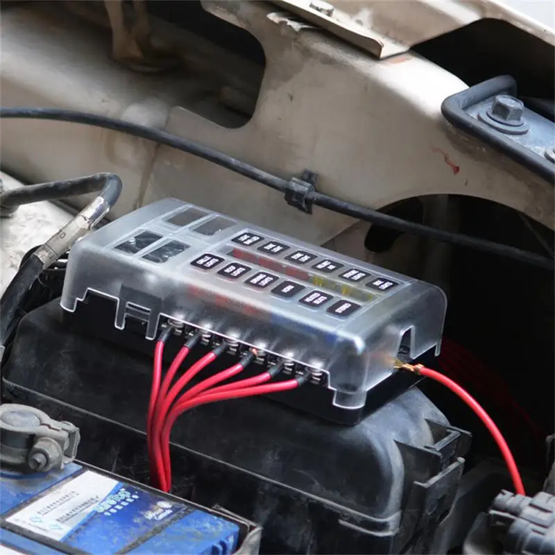 

Dustproof Fuse Box Holder With Plastic Cover Portable Power Distribution Panel Board Universal Durable Car Boat Fuse Box Holder
