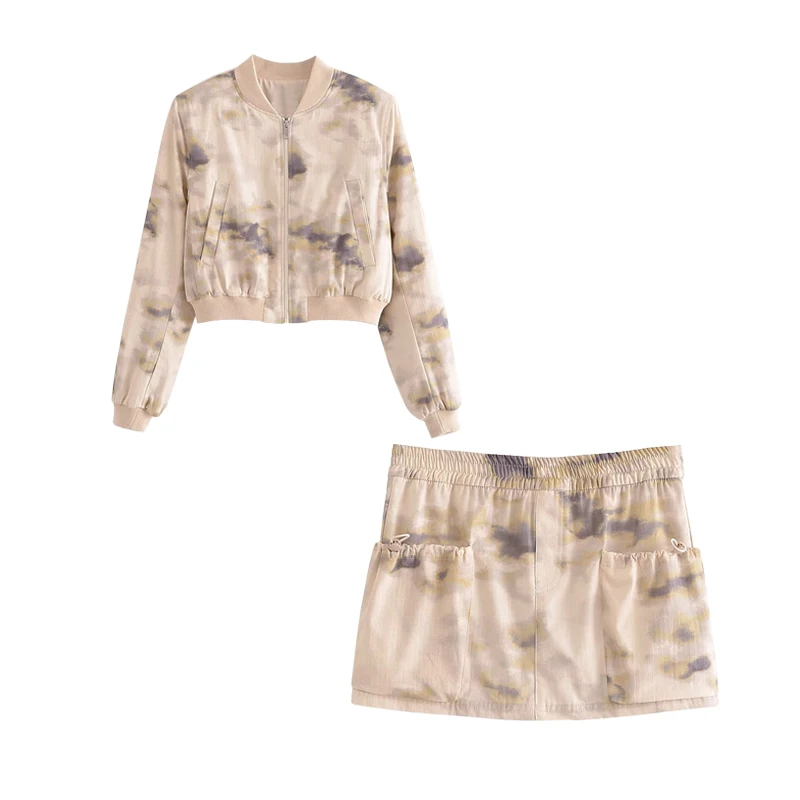 

Autumn Skirt Jacket Set Women's 2023 New Fashion Short Elegant Women's Coat Skirt 2-piece Suit Street Leisure Youth Autumn Suit