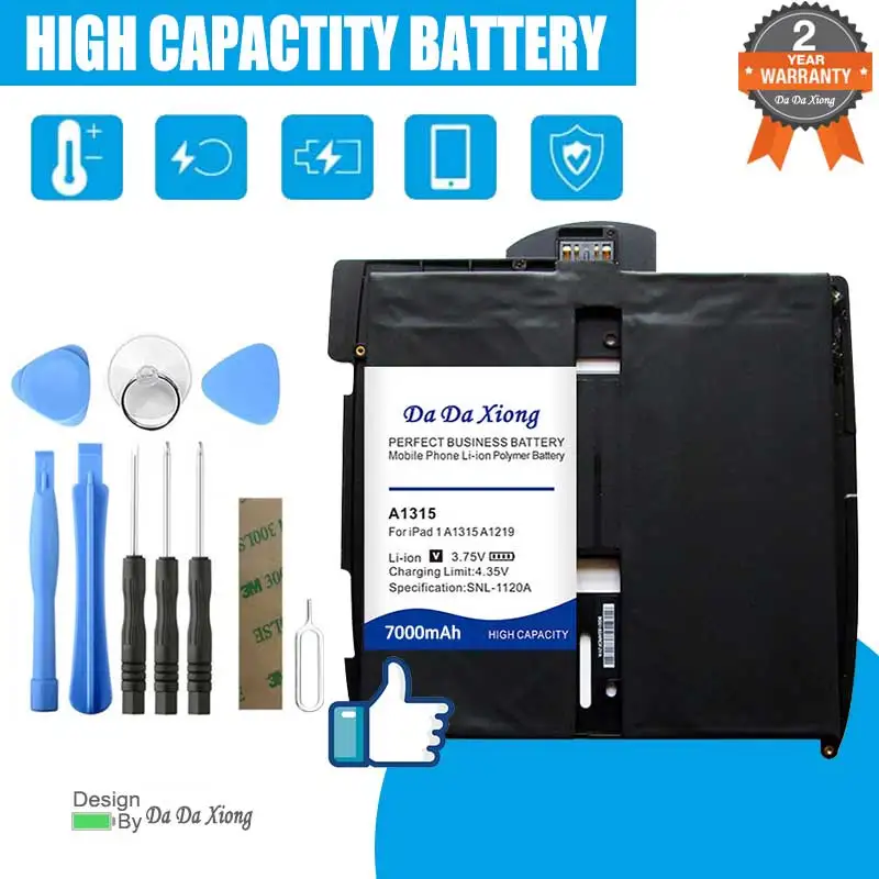 

Original New 7000mAh Bateria For iPad1st Generation A1315 A1219 A1337 616-0448 616-0478 969TA028H Free Double-Sided Tape Sticker