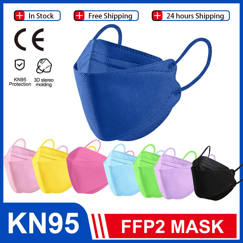 

Fish KN95 Mascarillas Color FFP2MASK Reusable FFP2 Filter Dust Face Mask Black Adult KN95MASK Protective FFP2 Masken CE FPP2