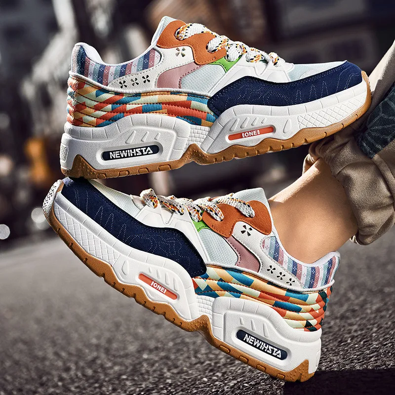 INS Hot Sales Couple Shoes Men Chunky Sneakers Women Spring Walking Sport Shoes Male Runing Shoes Tick Sole Platform Casual Shoe