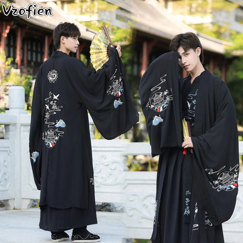 

Традиционное китайское платье для взрослых пар, костюм династии Хань, одежда для ветеринара, мужское кимоно, костюм Тан