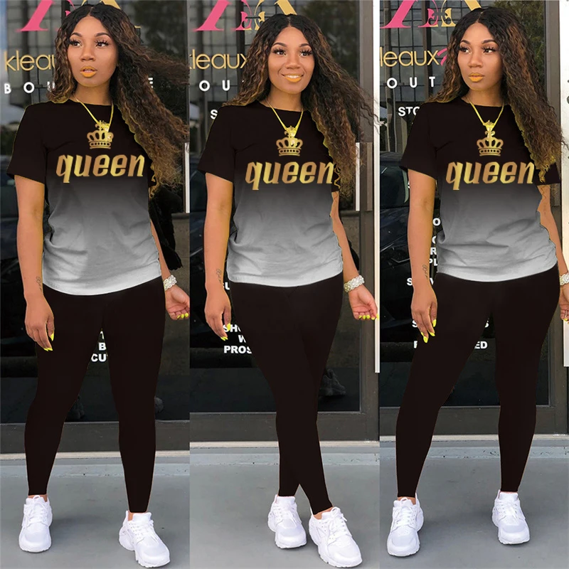 

Two Piece Set Women 2 Piece Set Women Outfits Tracksuit Fall Clothes for Female 2022 2 Pieces Sets T Shirts Pants Outfits
