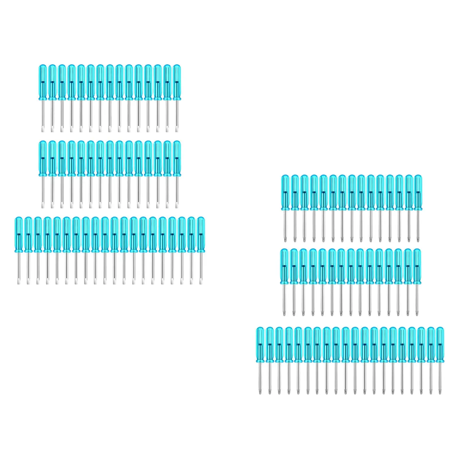 Набор мини-отверток толщиной 2 мм 50 шт. для ремонта игрушек с синей ручкой
