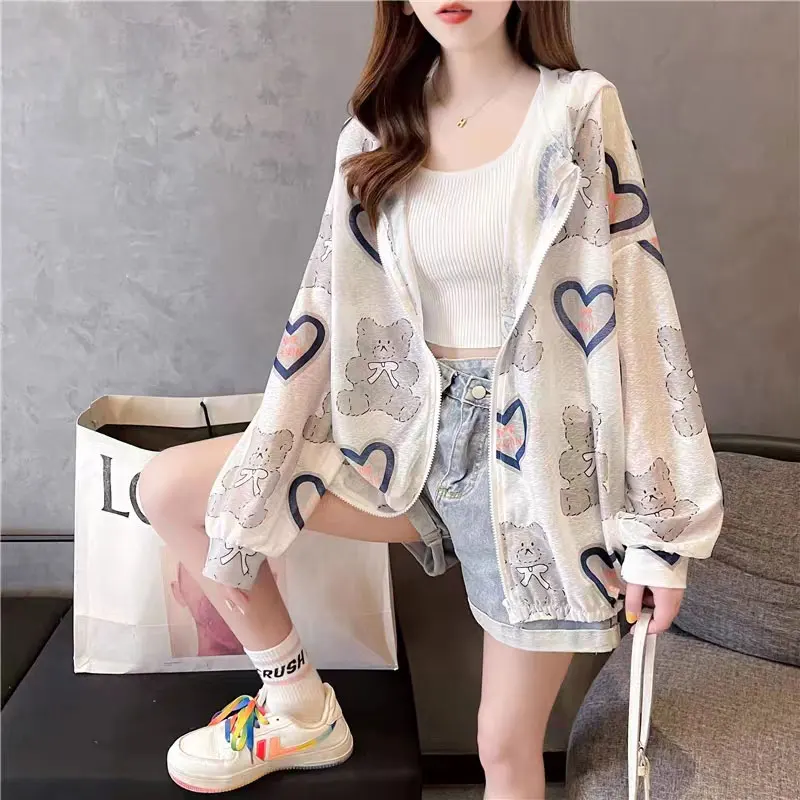 Уличная велосипедная солнцезащитная одежда женская летняя свободная больших