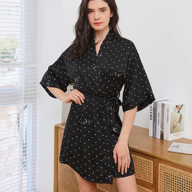 Panic Buying Women's Pajamas Sexy Nightwear Poplin Rib Polyester Women V Neck 95 Sleep Tops Nightie