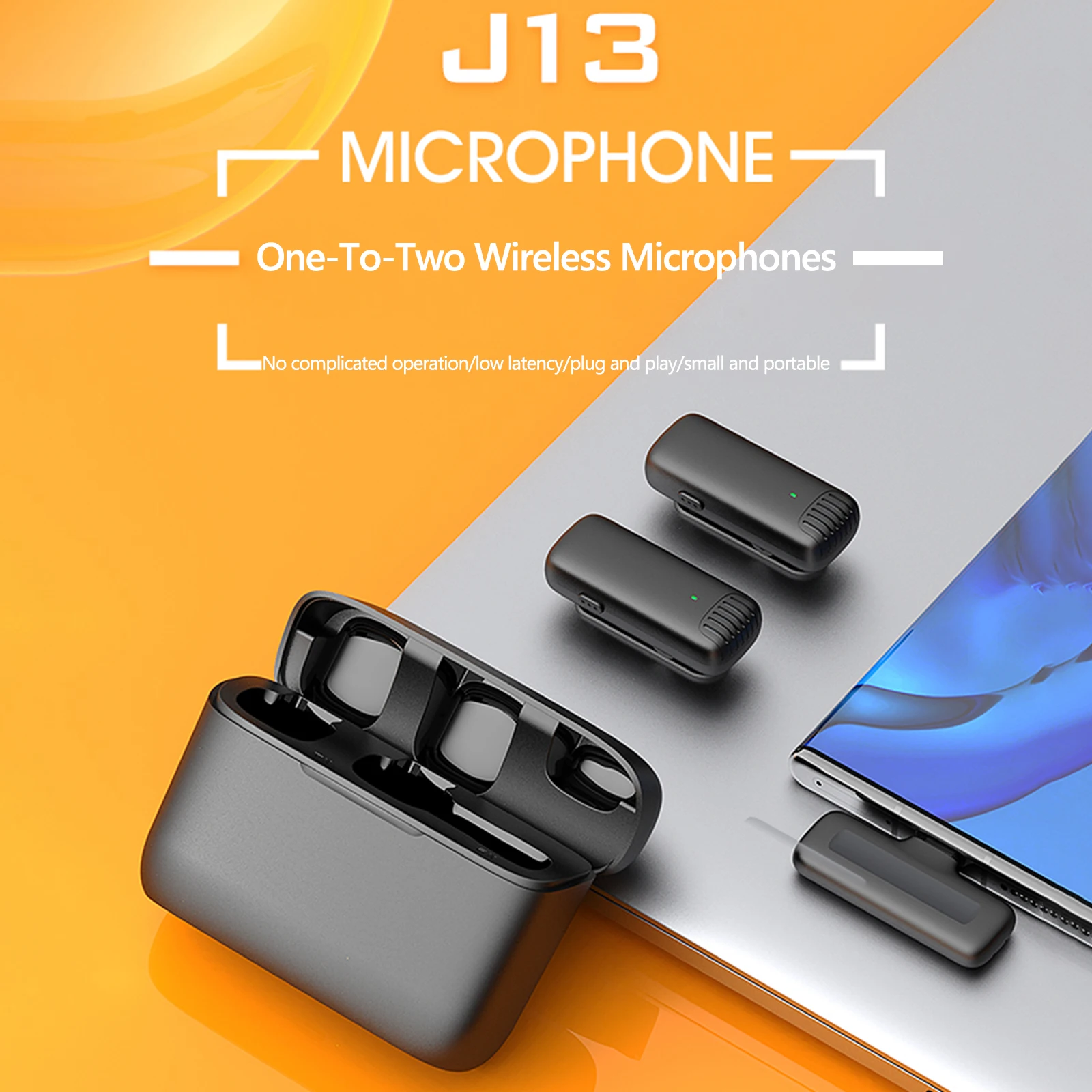 

Беспроводной петличный микрофон 1 для 2 шт., шумоподавляющий портативный мини-микрофон для записи аудио и видео с двойной диафрагмой и объем...