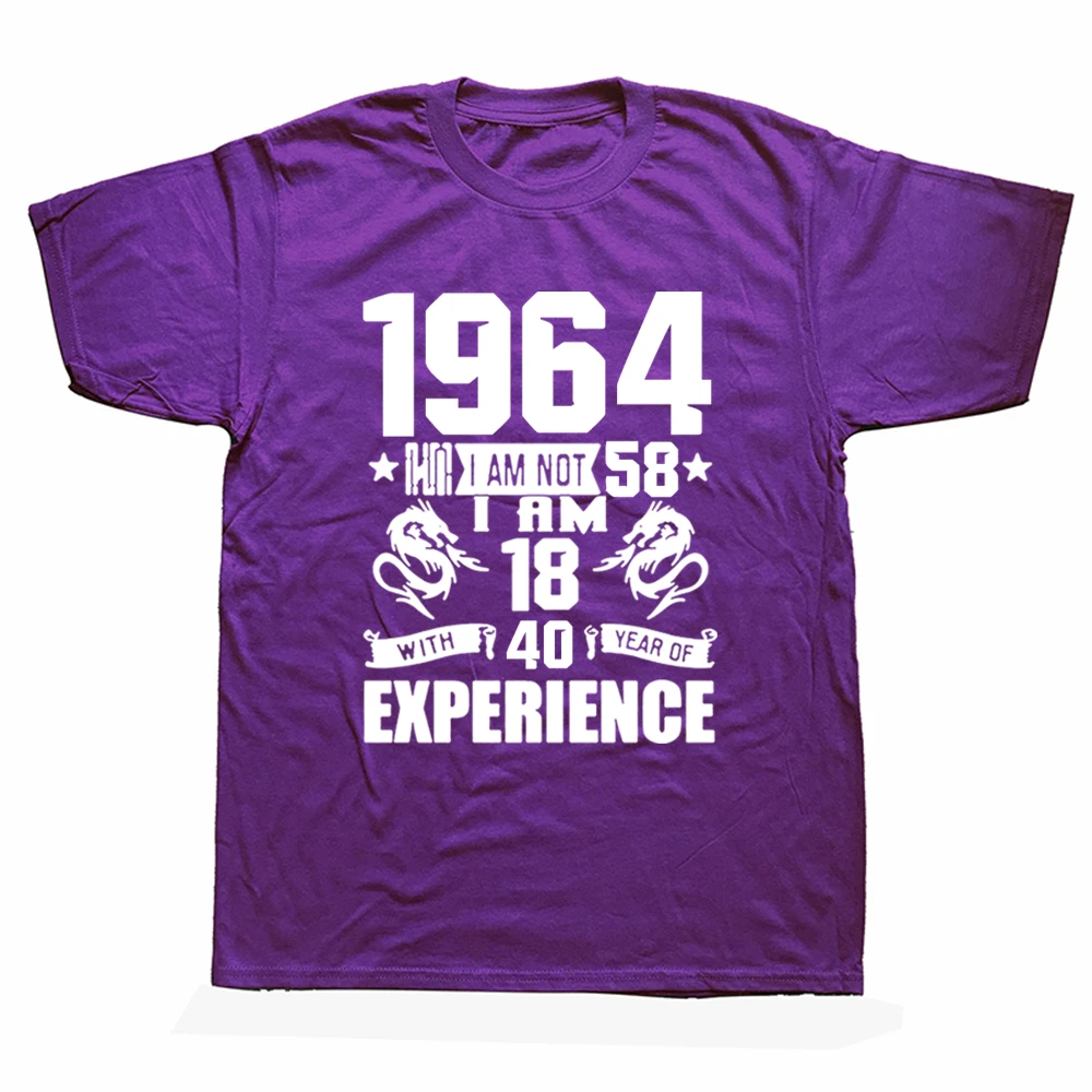 

Funny Made In 1964 58th Birthday Gift Print Joke T-shirt 58 Years Awesome Husband Casual Short Sleeve Cotton T Shirts Men