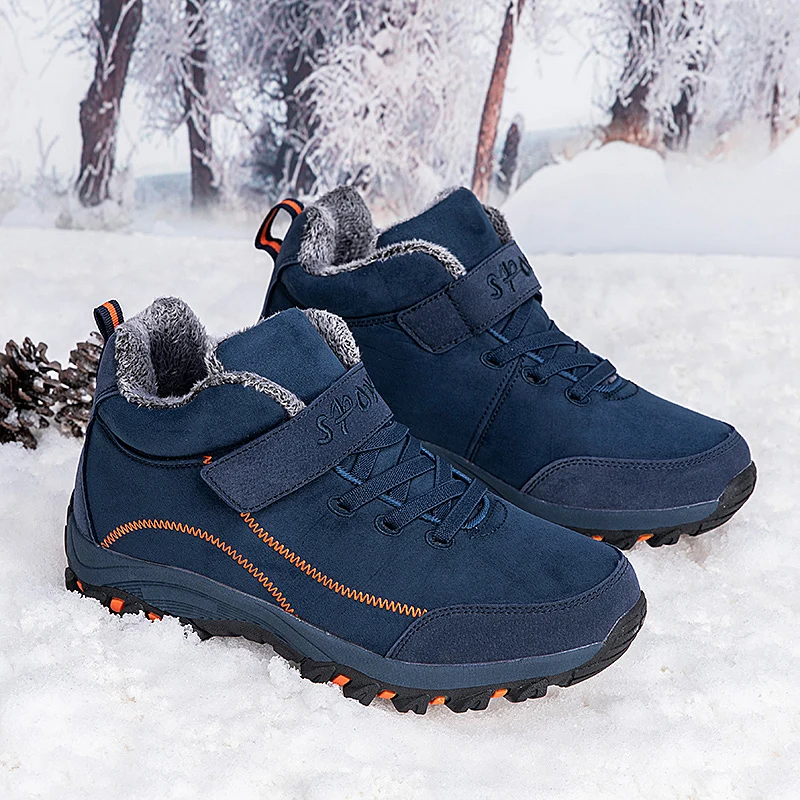

Plush Warm Walking Men Ankle Snow Boots Hard-Wearing Winter Male Shoes Outdoor Fashion High Cotton Shoes S13110-S13115 Morliron