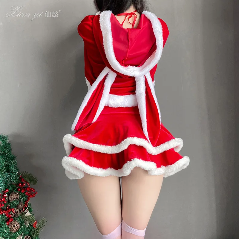 Рождественский косплей женская униформа горничной с Санта-Клаусом и кроликом