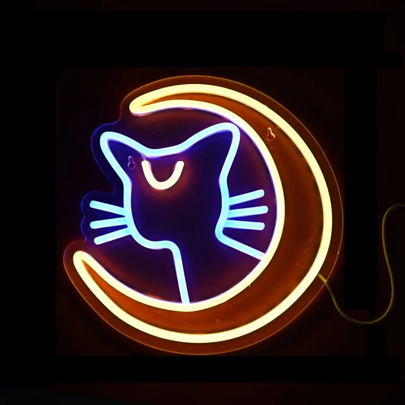 

Sailor Moon Cat Luna Neon Signs Wall Décor Neon Lights Bedroom Décor For Home Room Wall Décor Personality Wall Decoration
