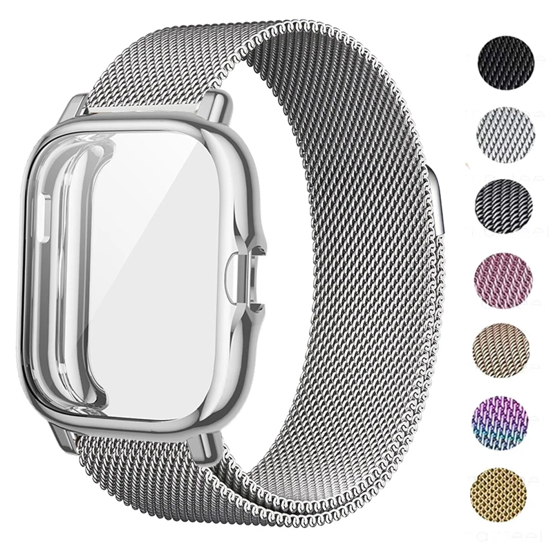Защитный чехол с ремешком для Xiaomi Amazfit GTS 3 2 2e мини-браслет Meatl браслет Bip S U Pro Lite