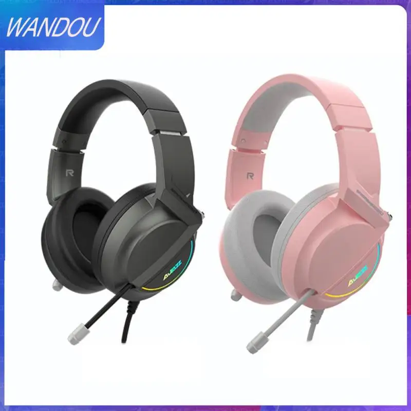 

Usb-интерфейс, светодиодная подсветка, Накладные наушники, проводные Игровые наушники для ПК, Ps5, шумоизоляция, игровая гарнитура Ax365