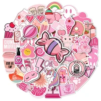 103050pcs pink cute cartoon stickers kawaii diy scrapbooking laptop luggage diary waterproof aesthetic stickers kids decals