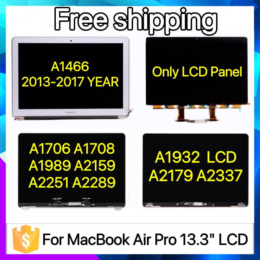 

For Laptop NEW MacBook Air Pro Retina 13" A1466 A1932 A2179 A2337 A1706 A1708 A1989 A2159 A2251 A2289 LCD Screen Display Replace