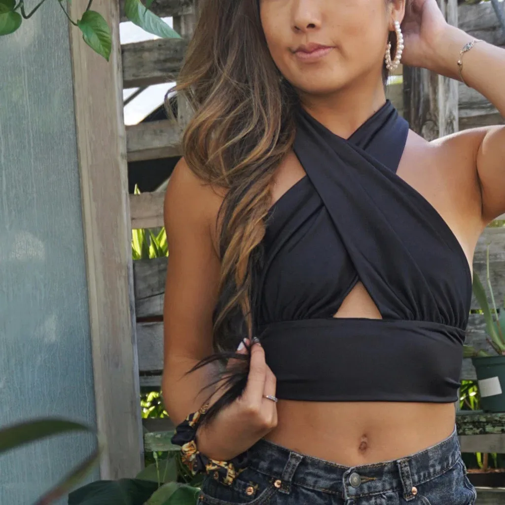 

2023 Summer Sleeveless Crop Top Women Solid Color Backless Hollow Sexy Tank Top