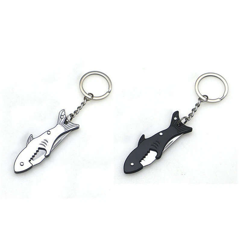 Открывалка для пива в уличном стиле брелок ключей форме акулы складной нож