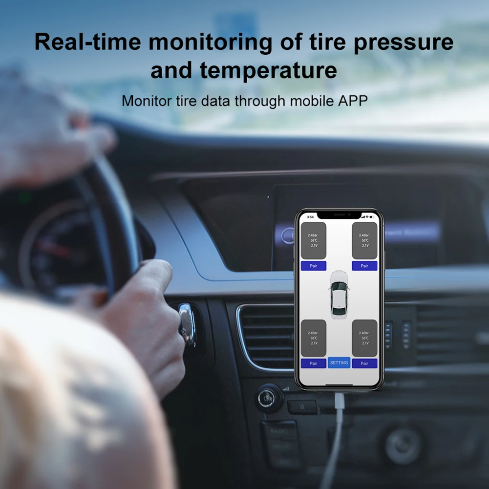 Автомобильный мотоцикл TPMS Bluetooth система контроля давления в шинах внешний датчик