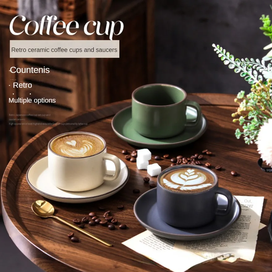 

230ml Retro Simple Coffee Cup Japanese-style Ceramic Water Cup Western Food European-style Latte Coffee Cup Milk Coffee Cup