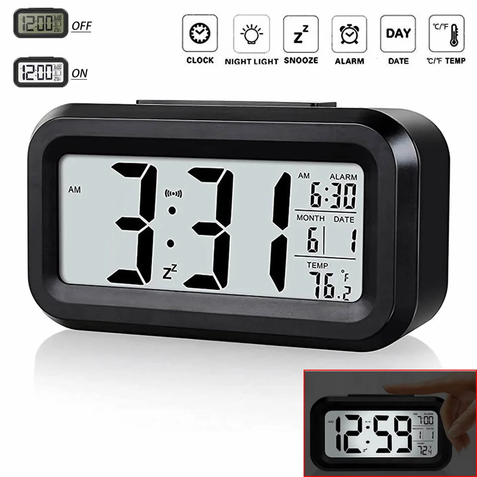 

LED Digital Alarm Clock Electronic Digital Alarm Screen Desktop Clock For Home Office Backlight Snooze Data Calendar Desk Clocks