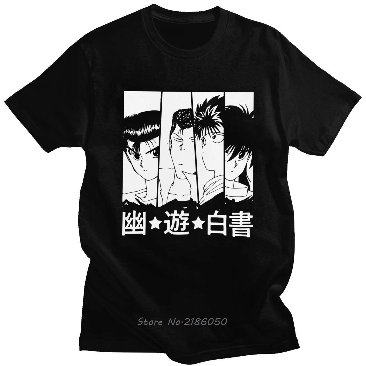 

Anime Manga Yu Yu Hakusho Tshirt Short Sleeves Soft Cotton Yusuke Urameshi Tee Kazuma Kuwabara T-shirt Kurama Shirts Hiei Tops
