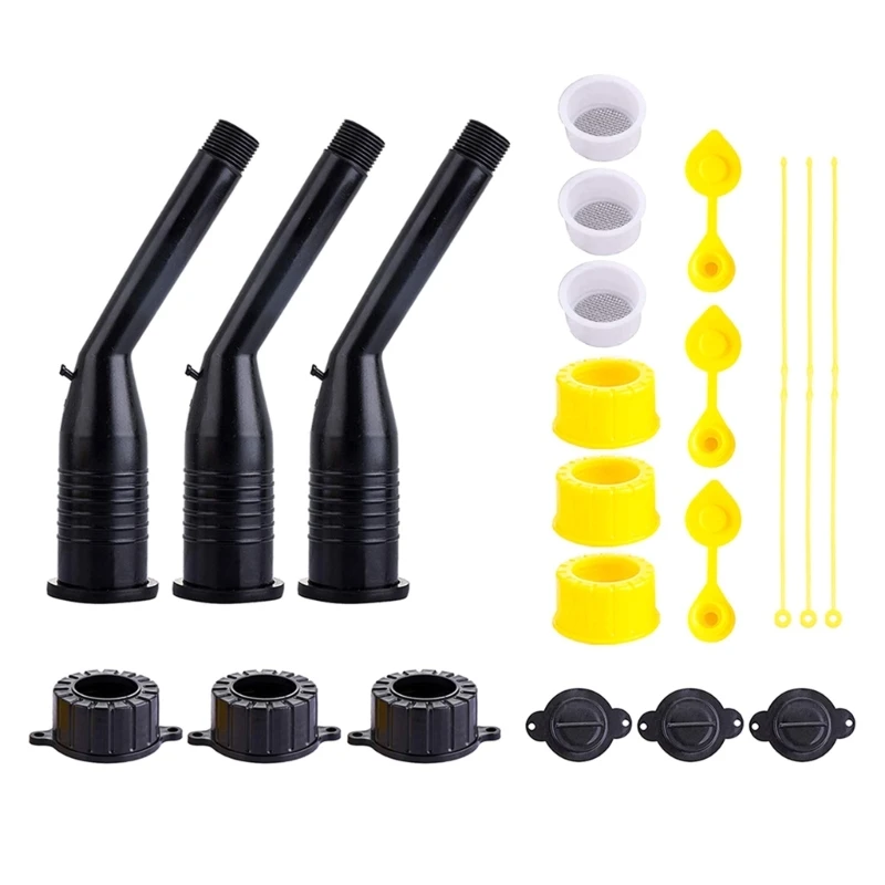 

Rigid Gas Can Spout Angle Nozzle Kit with Vent Cap Screw Collar Caps for Old Style Water Jugs Pre-2009 Plastic Gas Cans R2LC