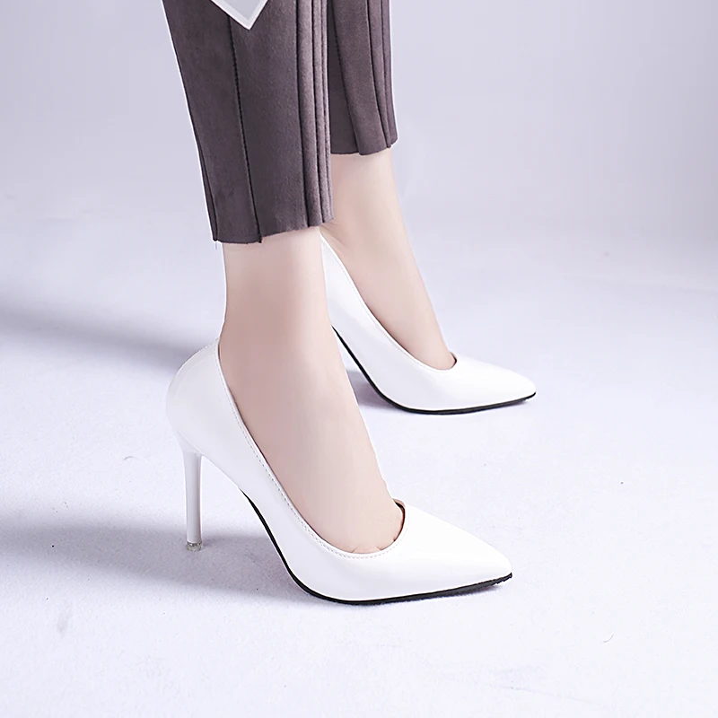 

2023 Spring and Autumn Women High Heel Single Shoes Wearing Pointed Solid Color Simple Shallow Mouth Sexy Women's Shoes Outside