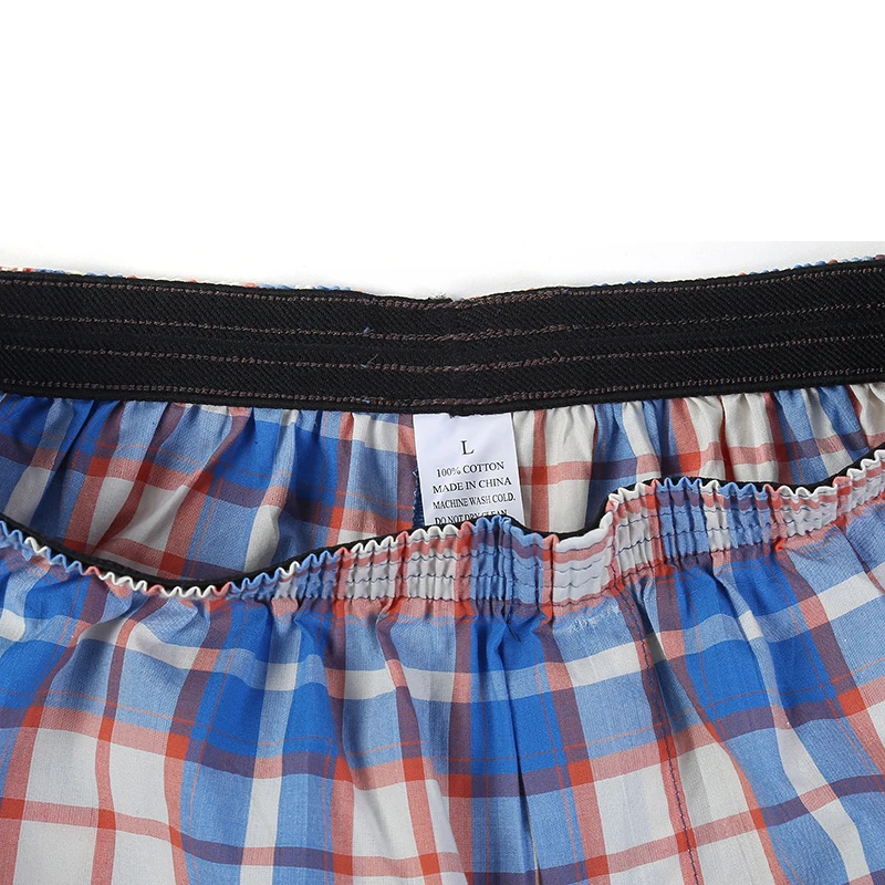 3 Pcs High Quality Brand Men's Boxer Shorts Cotton 100% Classic Plaid Combed Male Underpant Loose Breathable Oversize