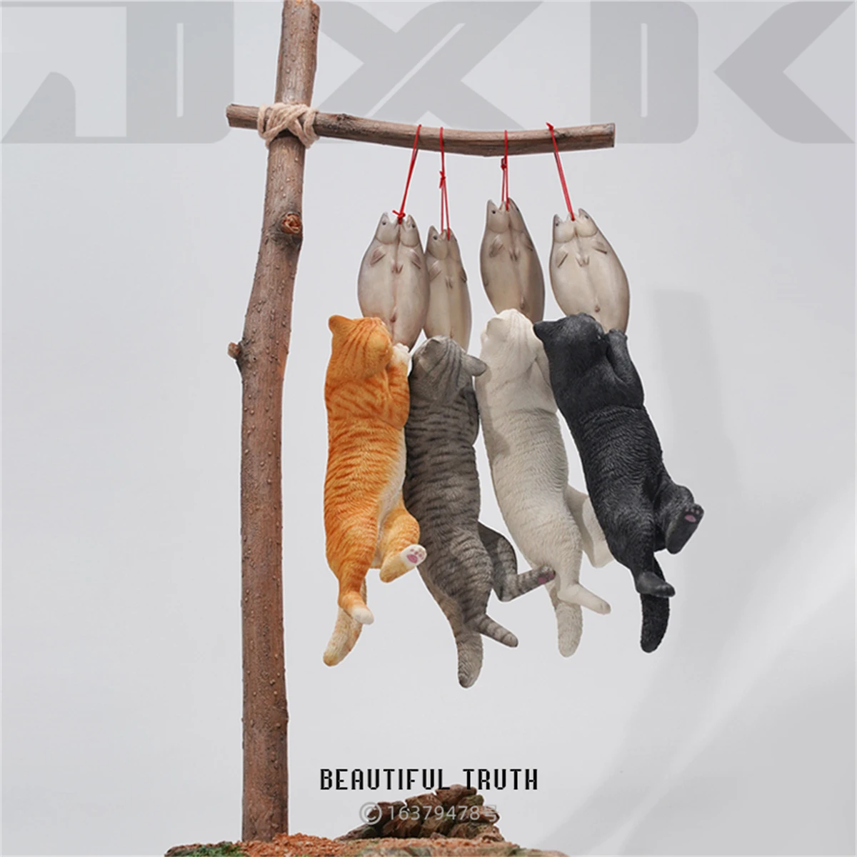 

JXK 1/6 Cats That Steals Salted Fish 2.0 Model Adult Child Creative Xmas Gift Cute Animal Figure Toys Shooting Props Ornaments