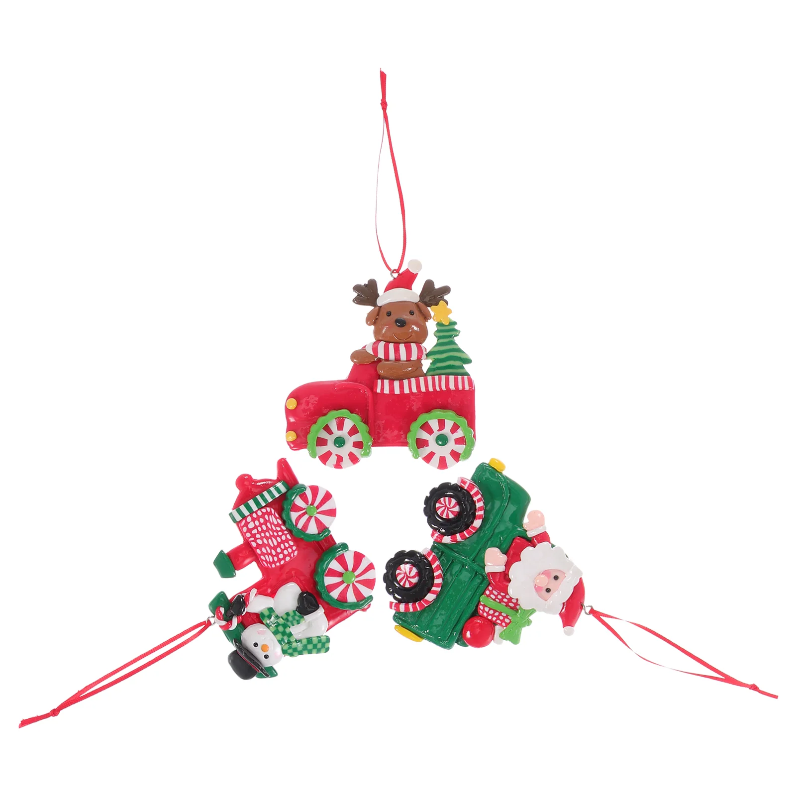 

Christmas Truck Ornaments Red Ornament Tree Decorpendant Decorations Hanging Blue Little Vintage Santa Festival Figurines Claus