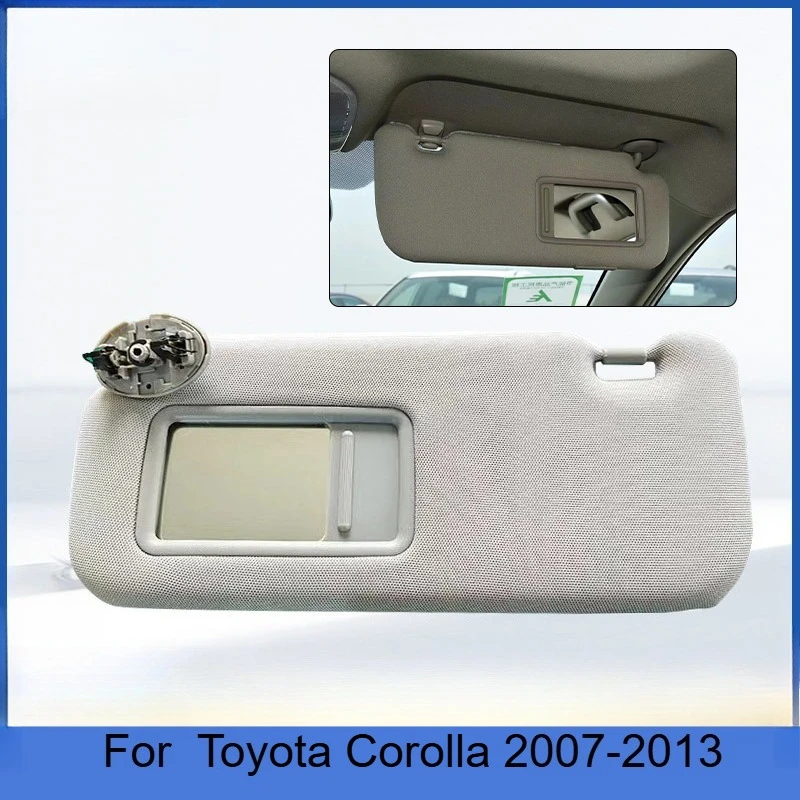 Фото Автомобильный солнцезащитный козырек с зеркалом для Toyota Auris Corolla 2007 2008 2009 2010 2011-2013, серый, бежевый, солнцезащитный козырек, автомобильные аксессуары №1