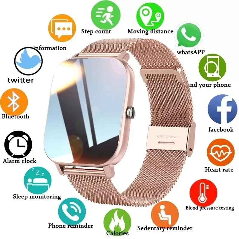 

LIGE Fashion Smart Watch Women Sports Fitness Heart Rate Blood Pressure Monitor Multifunctional Lady Watch Waterproof Smartwatch