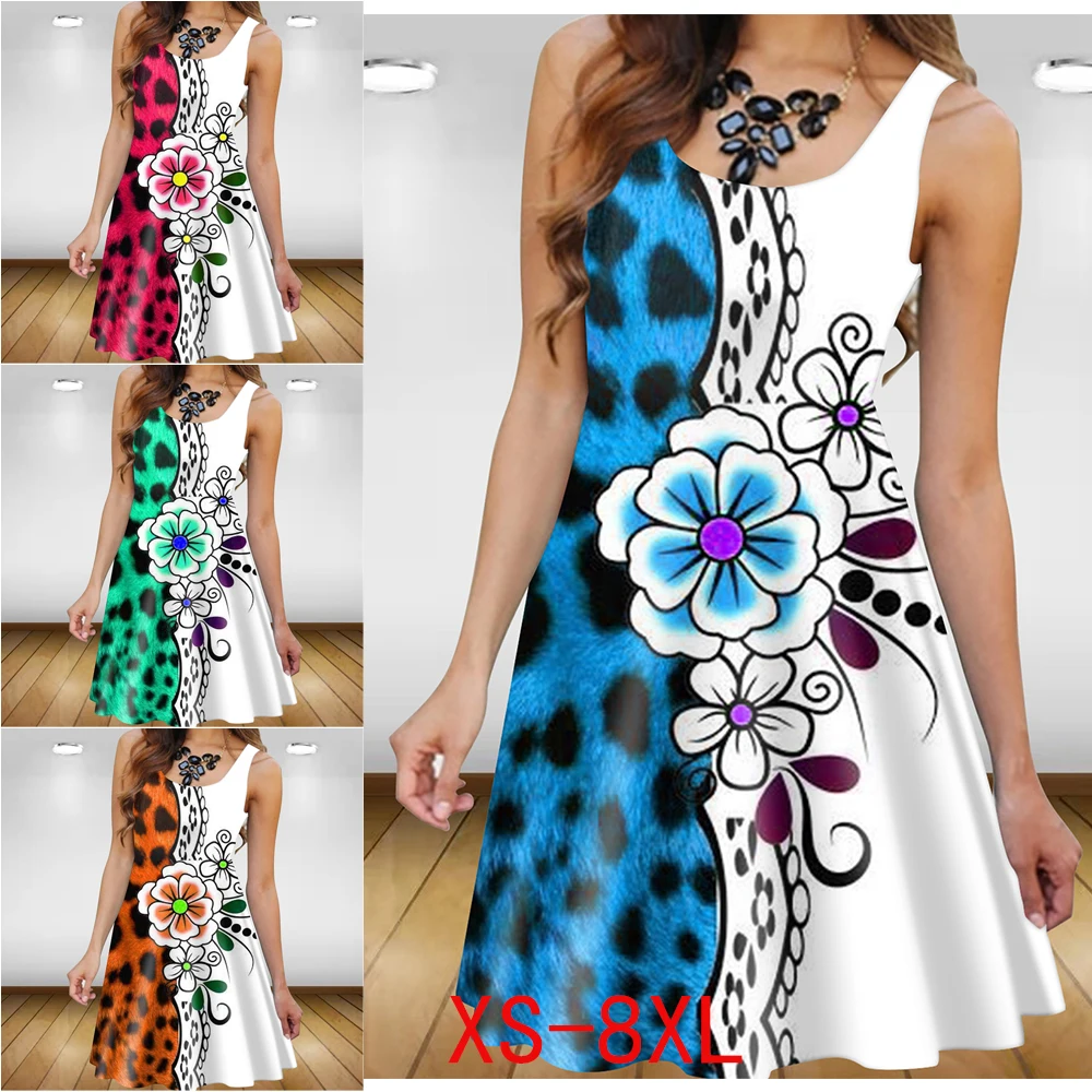 

Женское Повседневное платье свободного кроя с круглым вырезом и принтом